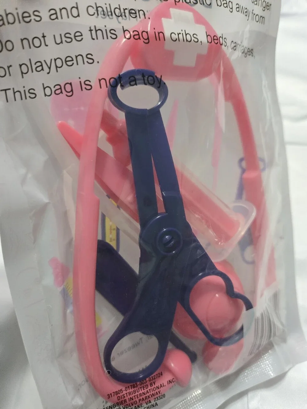 Doctor Kids Halloween Costume with Pink Medical Kit Playset Size M